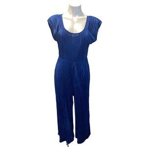 Anthropologie Maeve Sonata Pleated Jumpsuit Blue Size 8